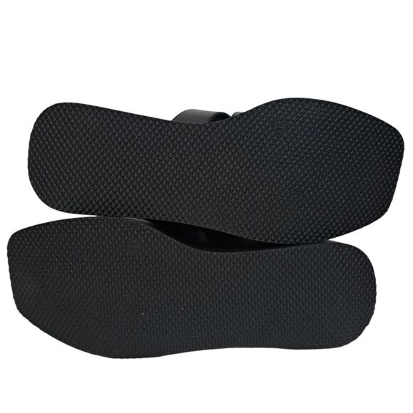 Anthropologie Triple Buckle Straps Chunky Platform Sandals Goth Boho Sz 38 Black - Picture 4 of 16